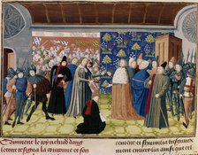 Richard II surrendering the crown, 1399. Artist: Unknown