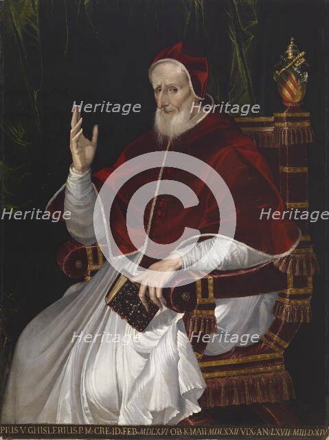 Portrait of Pope Pius V, c1566. Creator: Bartolomeo Passarotti.