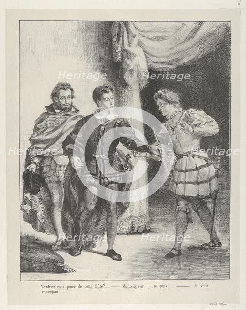 Hamlet and Guildenstern, 1834-43., 1834-43. Creator: Eugene Delacroix.