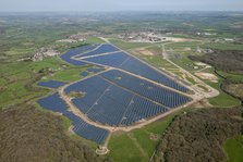 A solar farm on the site of RAF Lyneham, Wiltshire, 2015. Creator: Historic England.