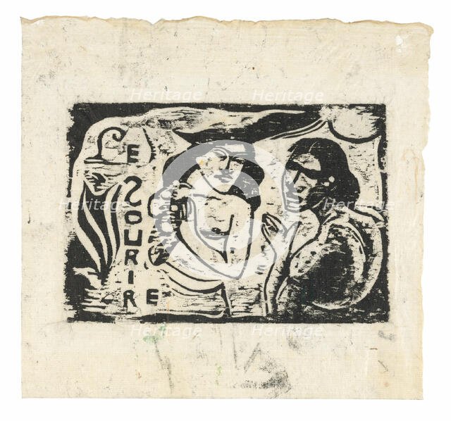 Two Women Chattering, headpiece for Le Sourire, 1900. Creator: Paul Gauguin.