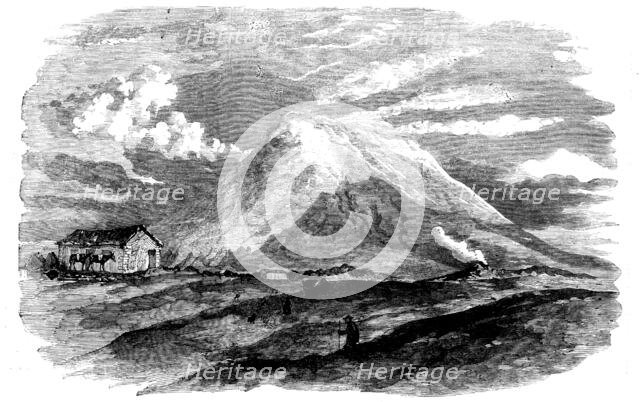 The Cone of Mount Etna and the "English House" (Destroyed by the Recent Earthquake), 1858. Creator: Unknown.