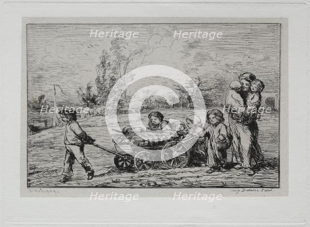 The Boat Trip: Moving into "Le Botin" (The Ship's Furnishings) or Moving to the Boat, 1861. Creator: Charles François Daubigny (French, 1817-1878).