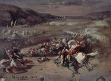 Battle scene, 1856. Creator: Philibert Rouviere.