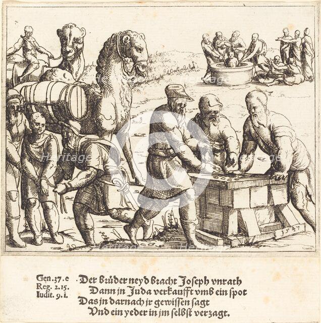 Joseph Sold to the Ishmaelites, 1547. Creator: Augustin Hirschvogel.