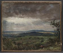 Hampstead Heath, Looking Toward Harrow, c. 1821. Creator: John Constable (British, 1776-1837).