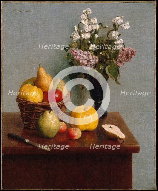 Still Life with Flowers and Fruit, 1866.