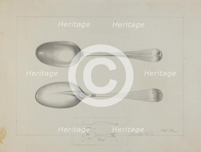 Silver Spoon, c. 1936. Creator: Charlotte Winter.
