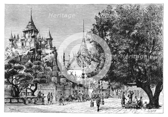 A street in Bangkok, Thailand, 1895.Artist: Charles Barbant