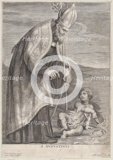 Saint Augustine, appearing to a child on a beach, ca. 1640-60. Creator: Jacob Neeffs.
