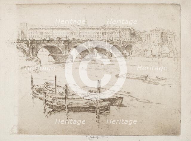 Waterloo Bridge and Somerset House, 1905. Creator: Joseph Pennell.