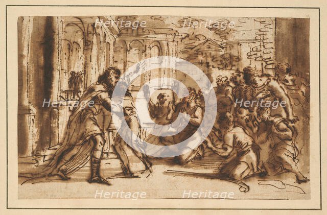 Joseph Greeting his Brothers, c.1656. Creator: Pier Francesco Mola.