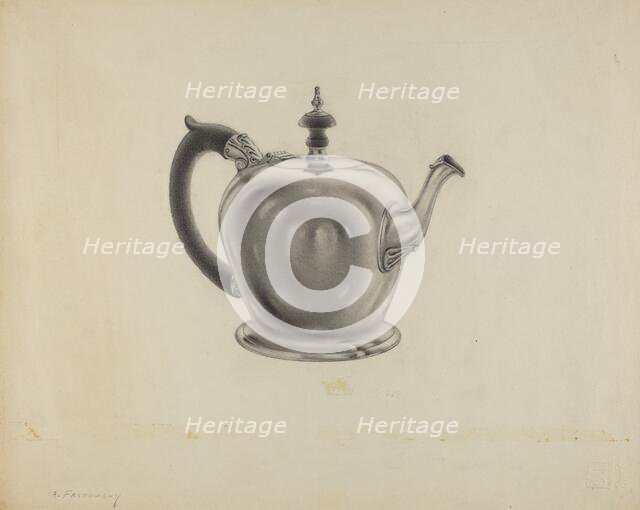 Silver Teapot, c. 1938. Creator: Aaron Fastovsky.