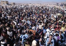 Green March, the Moroccan people led by their king go into the Sahara to protest for the self-det…