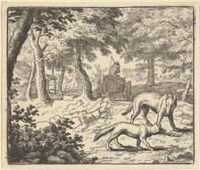 The Wolf Accuses Renard of Eating the Fish that He Stole, 1650-75. Creator: Allart van Everdingen.