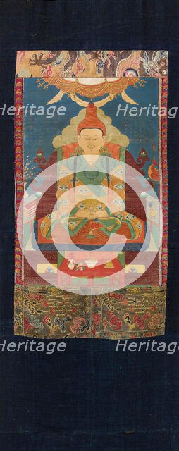 Thangka of the Tibetan king Songtsen Gampo, 18th century. Creator: Tibetan culture.