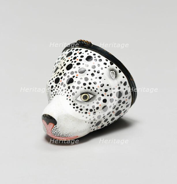 Bonbonnière: Dalmatian's Head, Bilston, c. 1765. Creator: Unknown.