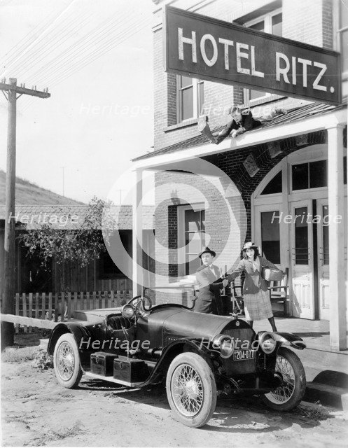 1918 Stutz Bearcat on movie set Artist: Unknown.