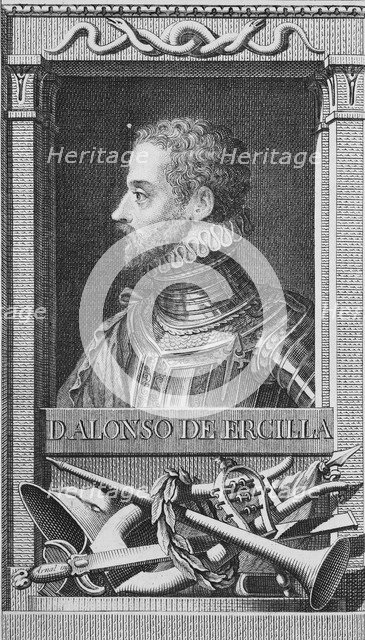 Portrait of the Poet Alonso de Ercilla y Zuniga (1533-1594). Creator: Tejada, Juan Moreno de (1739-1805).