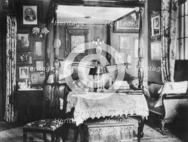 Bedroom, Mrs. Phoebe Apperson Hearst's home, Pleasanton, California, 1920s. Creator: Frances Benjamin Johnston.