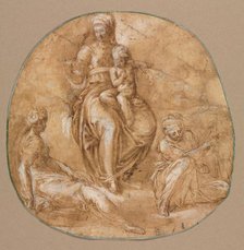 The Virgin and Child with St. Catherine of Alexandria and an Elderly Female Saint…, c. 1545. Creator: Battista Franco (Italian, c. 1510-1561).