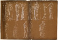 Female - Thirteen Drapery Studies, 1868. Creator: Sir Edward Coley Burne-Jones.