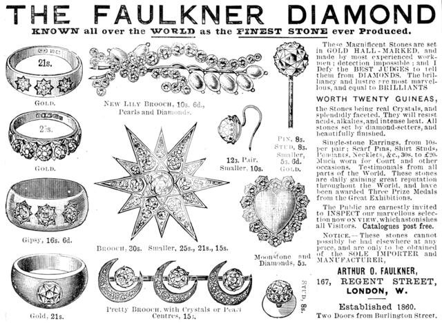 Advertisement for the Faulkner Diamond, 1890. Creator: Unknown.
