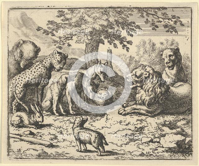 The Lion Takes the Advice of the Other Animals for Renard's Punishment, 1650-75. Creator: Allart van Everdingen.
