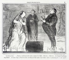 Le Régisseur. - Voyons, mademoiselle, faites sonner les RRR..., 1856. Creator: Honore Daumier.