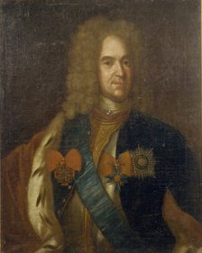 Portrait of Alexander Danilovich Menshikov, Generalissimo, Prince of the Holy Roman Empire and Duke  Artist: Anonymous  