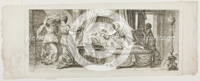 Cupid and Psyche, 1793. Creator: Pierre Lelu.