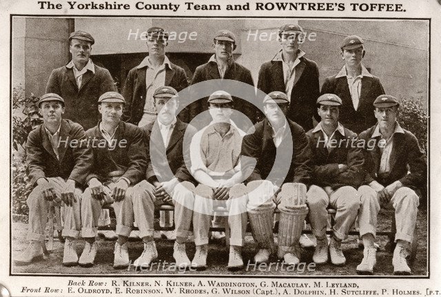 Yorkshire Cricket Team, 1922. Artist: Unknown