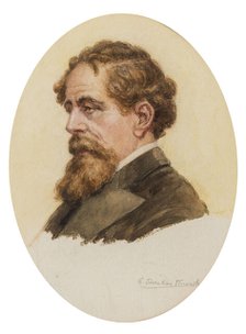 Portrait of Charles Dickens. Creator: Knowles, George Sheridan (1863-1931).