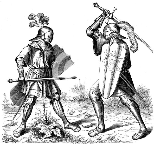Single combat, 15th century, (1849).Artist: Burgmayer