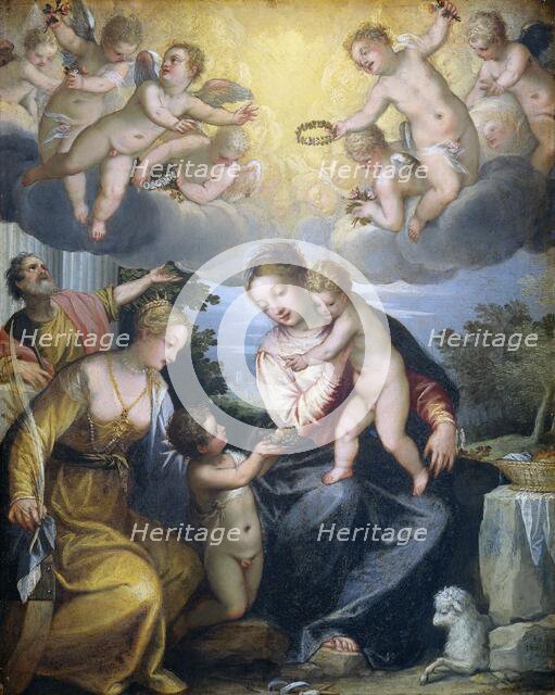 Virgin and Child with young John the Baptist and Saint Catherine, 1604. Creator: Johannes Rottenhammer the elder.