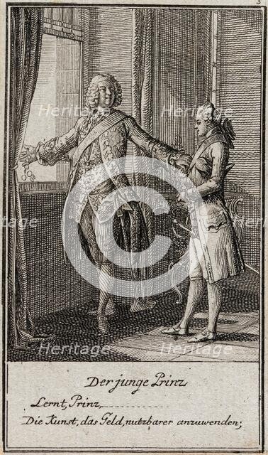 Illustration for Gellert's 'Six Fables and Six Stories', 1775. Creator: Daniel Nikolaus Chodowiecki.