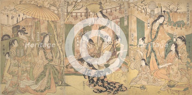 A View of the Pleasures of the Taiko and His Five Wives at Rakuto, 1804. Creator: Kitagawa Utamaro.
