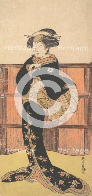 The Fourth Iwai Hanshiro as a Woman in a Black Kimono, ca. 1778 Creator: Katsukawa Shunko.