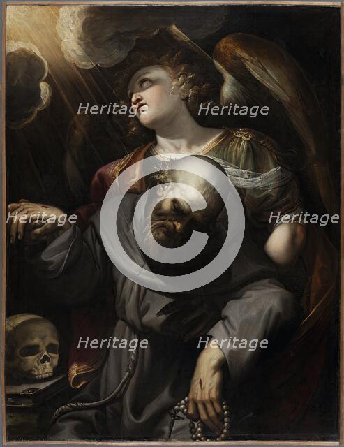 Saint Francis with the Stigmata, held up by an Angel, 1610. Creator: Ferrau Fenzoni.