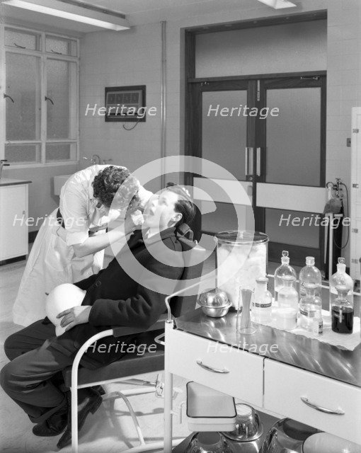 Health check in the medical room, Park Gate Iron & Steel Co, Rotherham, South Yorkshire, 1964. Artist: Michael Walters