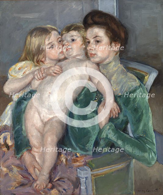 The Caress, 1902. Creator: Mary Cassatt.