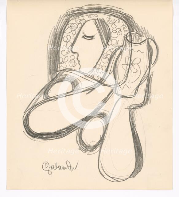 Woman with jug, 1938. Creator: Mikulas Galanda.