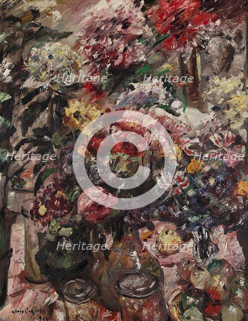 Still life with chrysanthemums and amaryllis, 1922. Creator: Lovis Corinth.