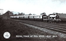 Royal train travelling at high speed in May 1904. Rail Way Company, London & North Western.