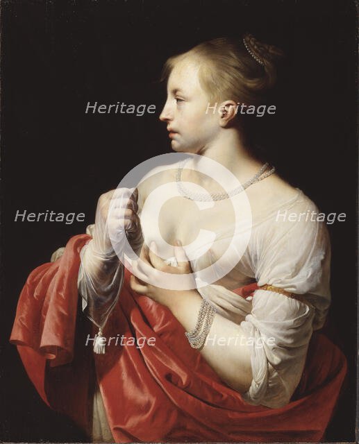 Female Figure, possibly Lucretia, mid 1650s. Creator: Caesar Boëtius van Everdingen.