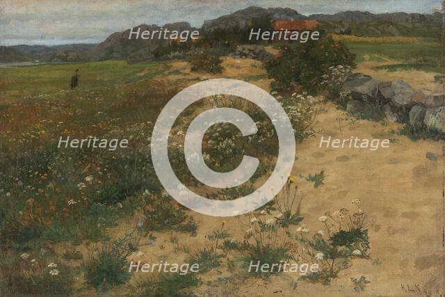 Landscape at Ogna, Jæren, 1878. Creator: Kitty Lange Kielland.