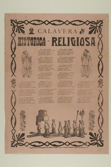 Calavera: Historica-Religiosa (Calavera: Historic-Religious), n.d. Creator: José Guadalupe Posada.