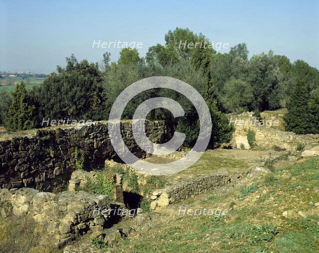 West Wall, area of Camp Gran Sagrera, El Puig de Sant Andreu, Ullastret, Catalonia, Spain, (1999). Creator: LTL.