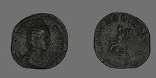 Sestertius (Coin) Portraying Empress Marcia Otacilia Severa, 244-249. Creator: Unknown.