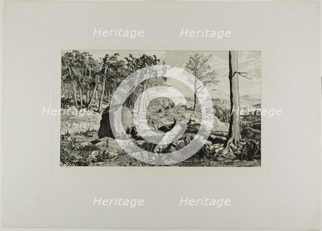 Simplicius in the Solitude of the Forest, plate ten from Intermezzos, 1881. Creator: Max Klinger.